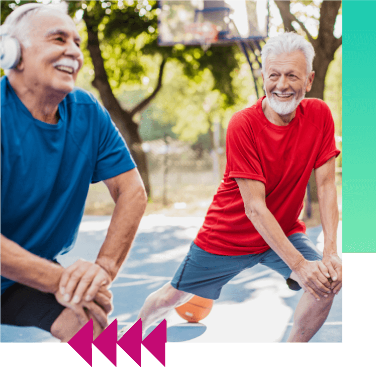 MSK Patients Stretching on Basketball court