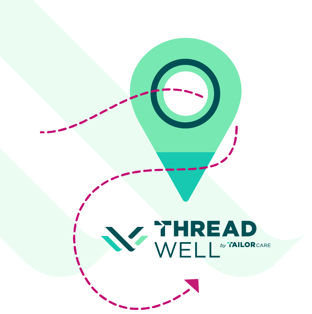 ThreadWell logo with map marker