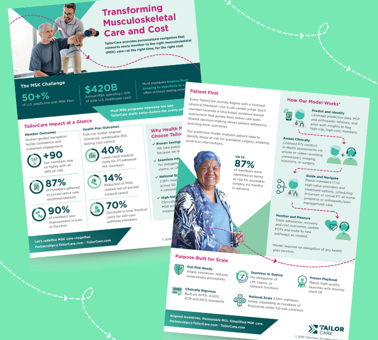 TailorCare MSK Care Management: Value-Based Cost Control for Health Plans